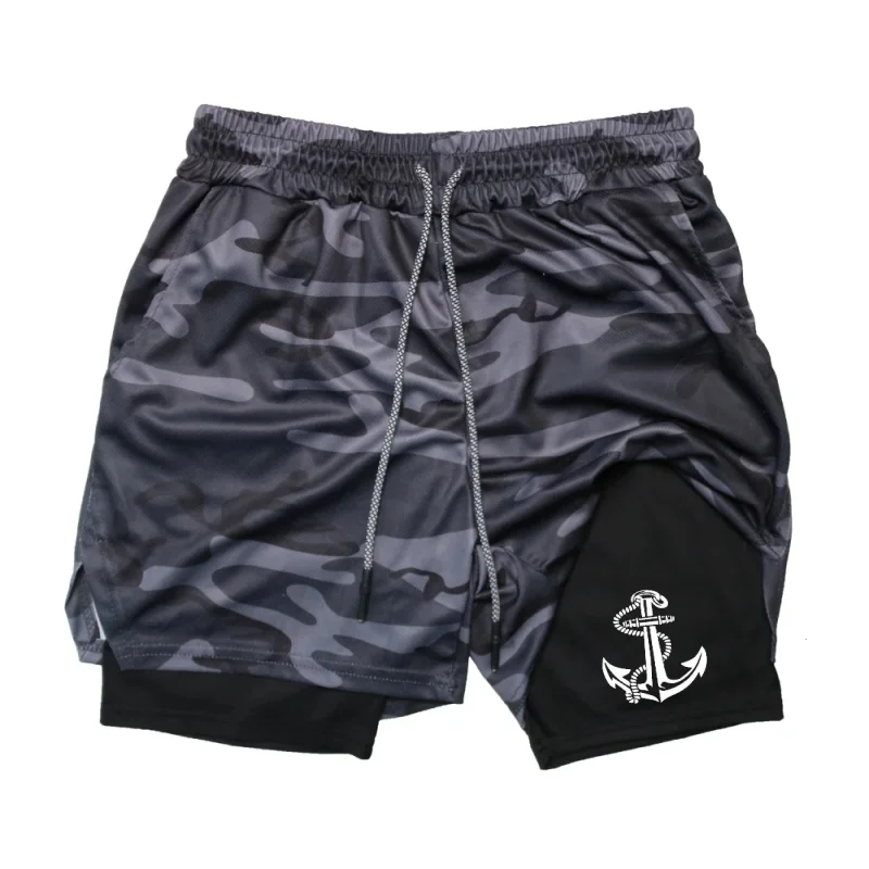 Шорты мужские спортивные камуфляжные быстросохнущие легкие с подкладкой и