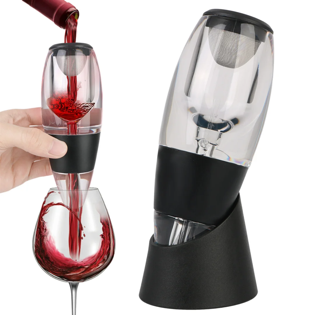 

Home Bar Barware Wine Decanter Tool Kits Professional Quick Sobering Red Wine Whisky Aerator Dispenser Pourer with Filter Base