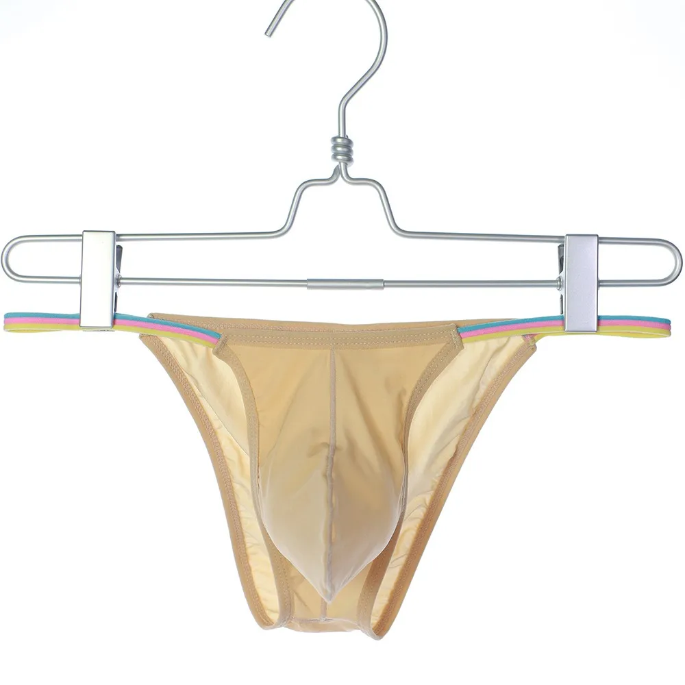 

Men Sexy Ice Silk Breathable Bikini Thong Perspective Low-Rise Underwear Briefs Sexy Ice Silk Breathable Bikini Thong Perspectiv