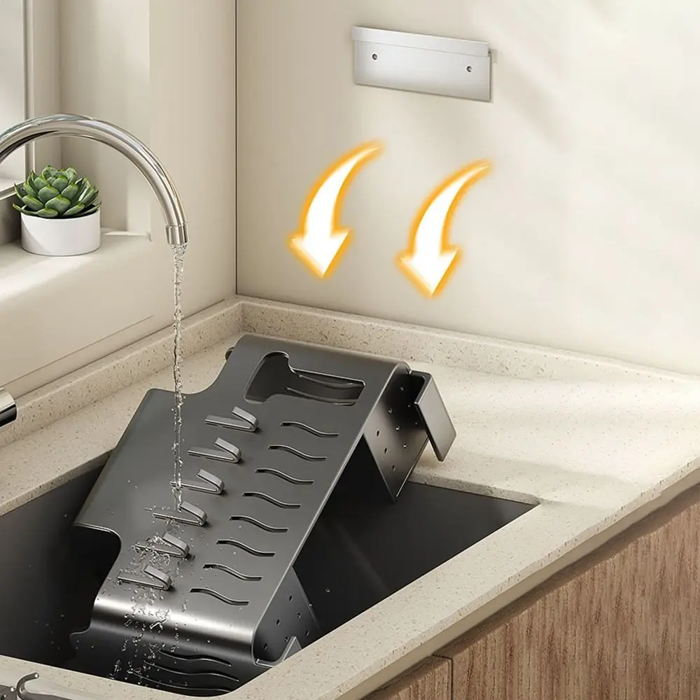 Железный держатель для палочек еды бежевый/серый настенная стойка слива посуды