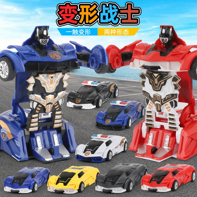

3PCS Trill web celebrity with toys baby car model of inertia toy car collision deformation robot toy gifts children toys oyuncak