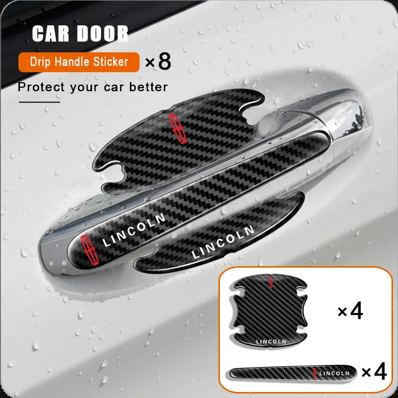 

Carbon Fiber Car Doorknob Scratches Protection Sticker for Lincoln Aviator MKS MKX Town MKC MKT MKZ Corsair Flyer Accessories