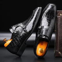 patent leather men shoes metal decoration classic fashion luxury men shoes rubber wear resistant social shoe male office black