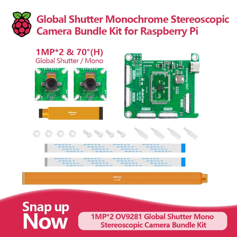 1MP * 2 OV9281 Комплект монохромной стереоскопической камеры с глобальным затвором