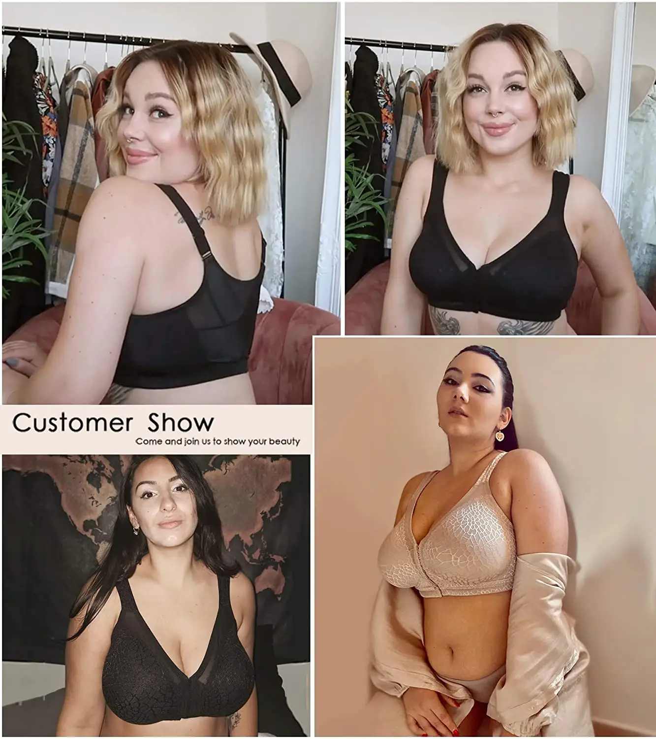 Women Minimizer Bra Front Closure Plus Size Bralette Wireless Seamless Brassiere Mesh Cup D G Femme Lingerie Full Coverage BH