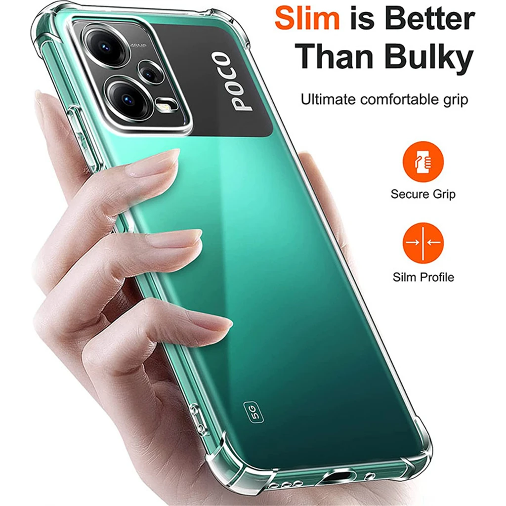 Прозрачный чехол из ТПУ для POCO X5 Pro X4 X3 GT M4