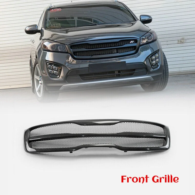 

For 18-20 Kia Sorento UM RR Type Carbon Fiber Front Grill Mesh Cover(Facelift)