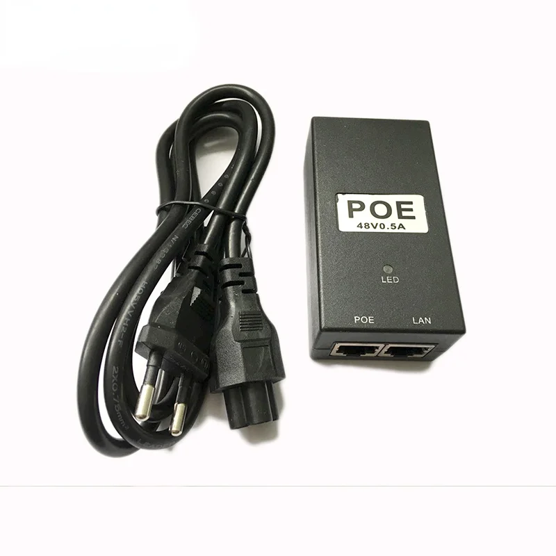 

CCTV Security 48V0.5A 15.4W POE adapter POE Injector Ethernet power for POE IP Camera Phone PoE Power Supply EU Plug