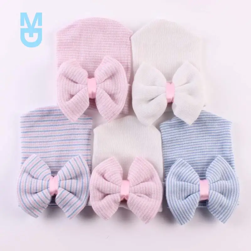 

New 4Colors Adorable born Toddler Baby Boy Infant Girl Comfy Big Bowknot Caps Warm Beanie Hat Kids Bebes Accessories Baby Hats