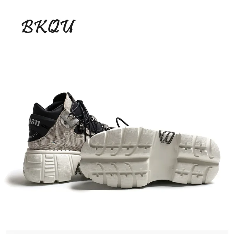 BKQU Ретро-испанские туфли в стиле панк 2024 осенние новые мужские и женские с