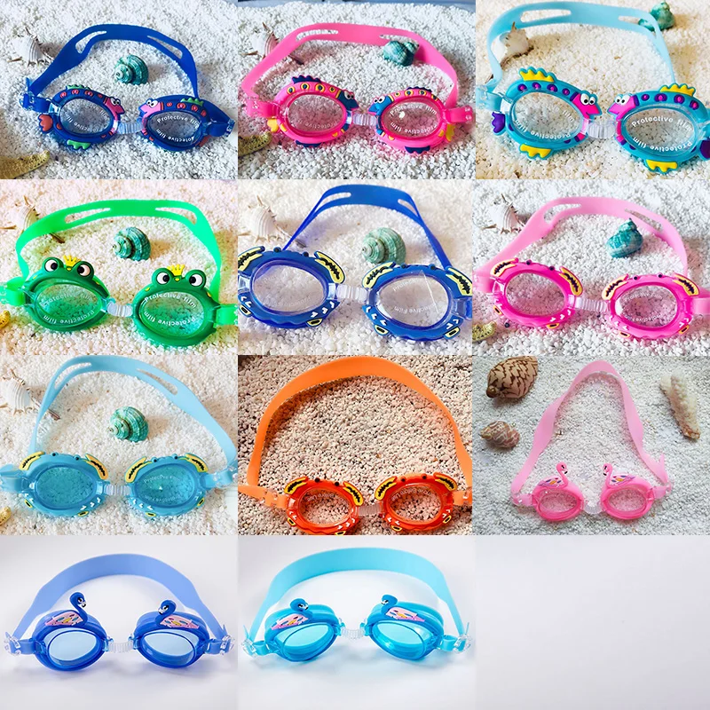 

Children Colorful Swim Goggles Boys Girls Cute Cartoon Swimming Glasses Kids Waterproof Silicone Anti Fog UV Watersports Eyewea