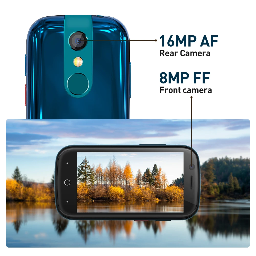 Unihertz Jelly 2 Smallest 4G LTE Mobile phone 6GB 128GB Android 10 Helio P60 Octa Core Smartphone Dual Sim NFC Pocket Cellphone