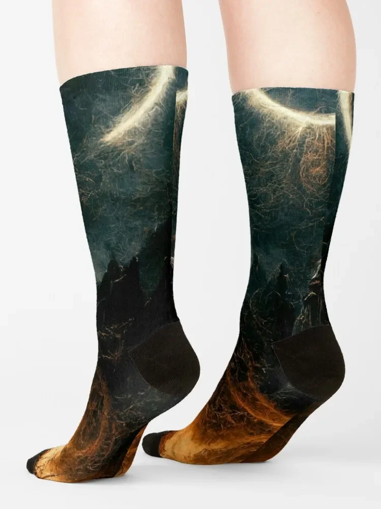 Крутые дизайнерские носки The Ring power of the middle earth сумасшедшие яркие подвязки