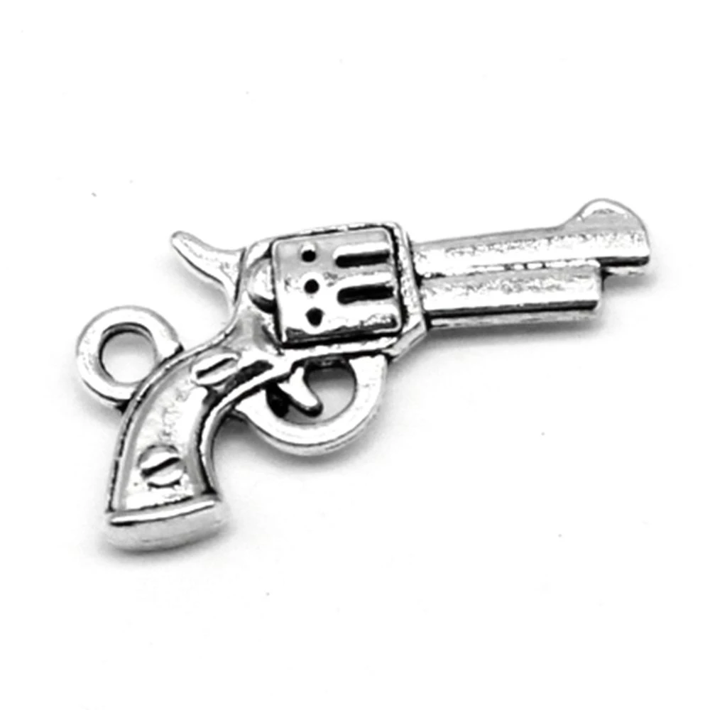 

100pcs Wholesale Jewelry Lots Guns Charms Pendant Supplies For Jewelry Materials 10x23mm