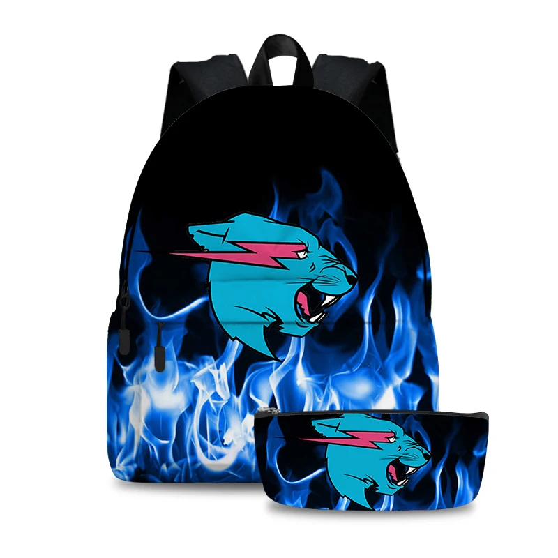 

Mr Wolf Beast Lightning Cat Backpack 2pcs Set Kids Cartoon School Bags Boy Girl Daily Backpack teens Bookbag Travel Bag Mochlia