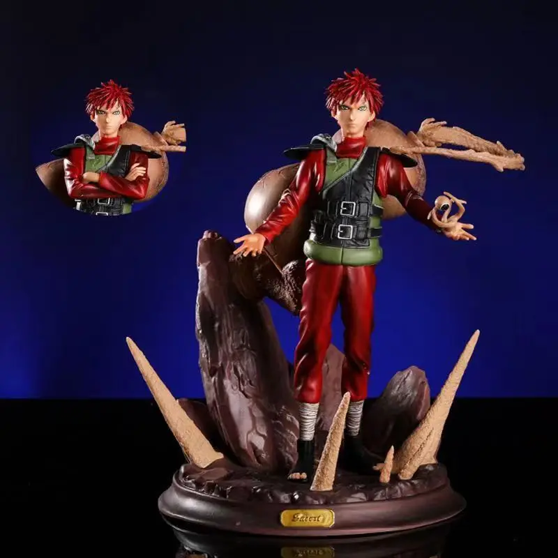 

25cm Cartoon Anime Naruto Bimorphism Gk Gaara Statue Figure Doll PVC Action Figurine Collection Model Kids Birthday Toys Gifts