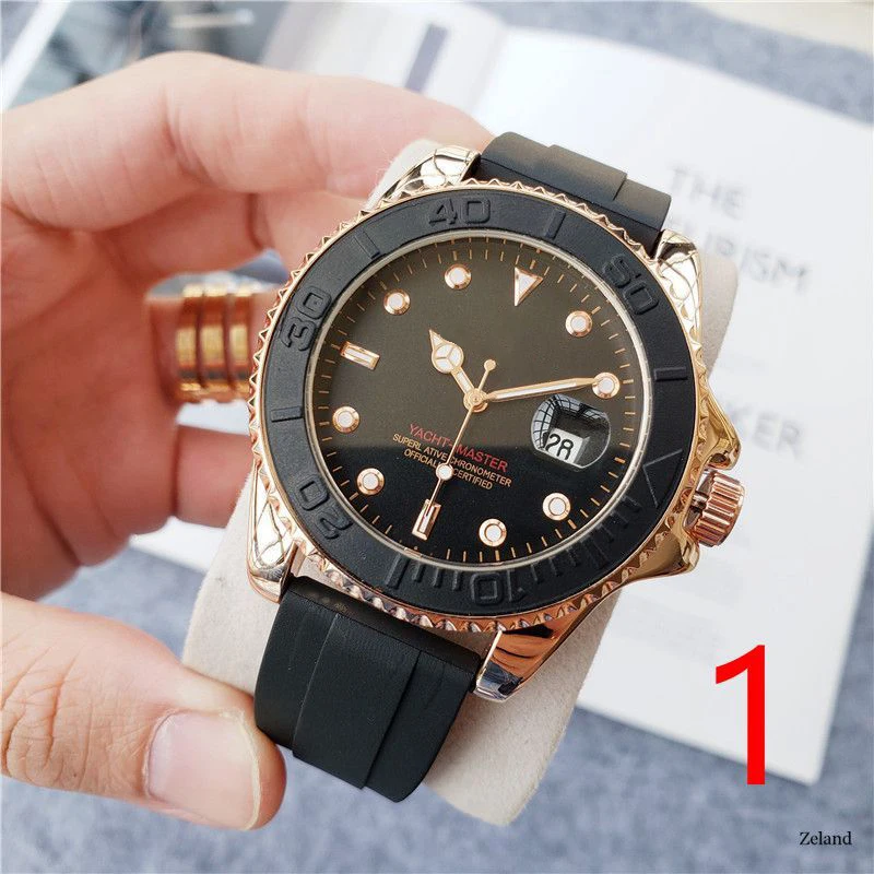 

Mens Luxury Watch Quartz Watch Classic Black Dial Designer Watch Life Waterproof Date High Quality Rubber Strap Wristwatch