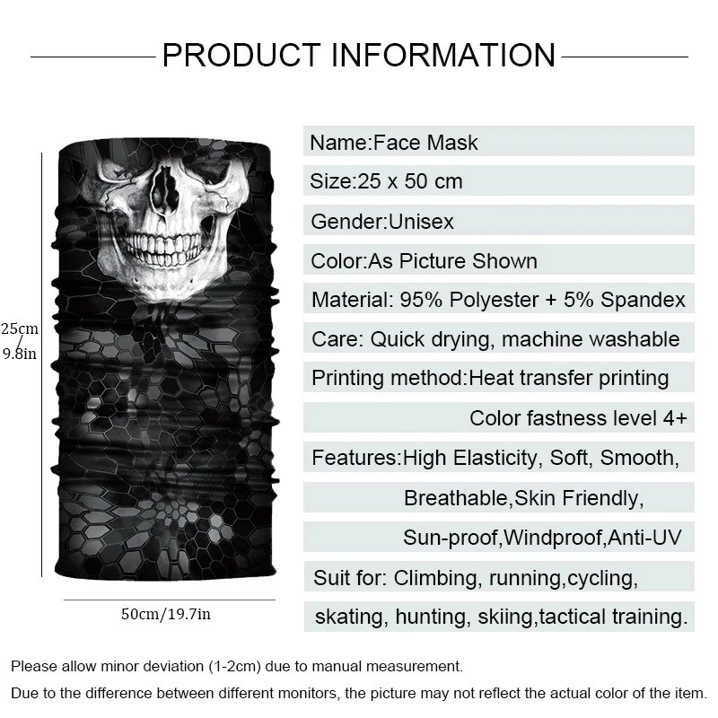 Нейлоновая бандана для занятий спортом на открытом воздухе и пеших прогулок.