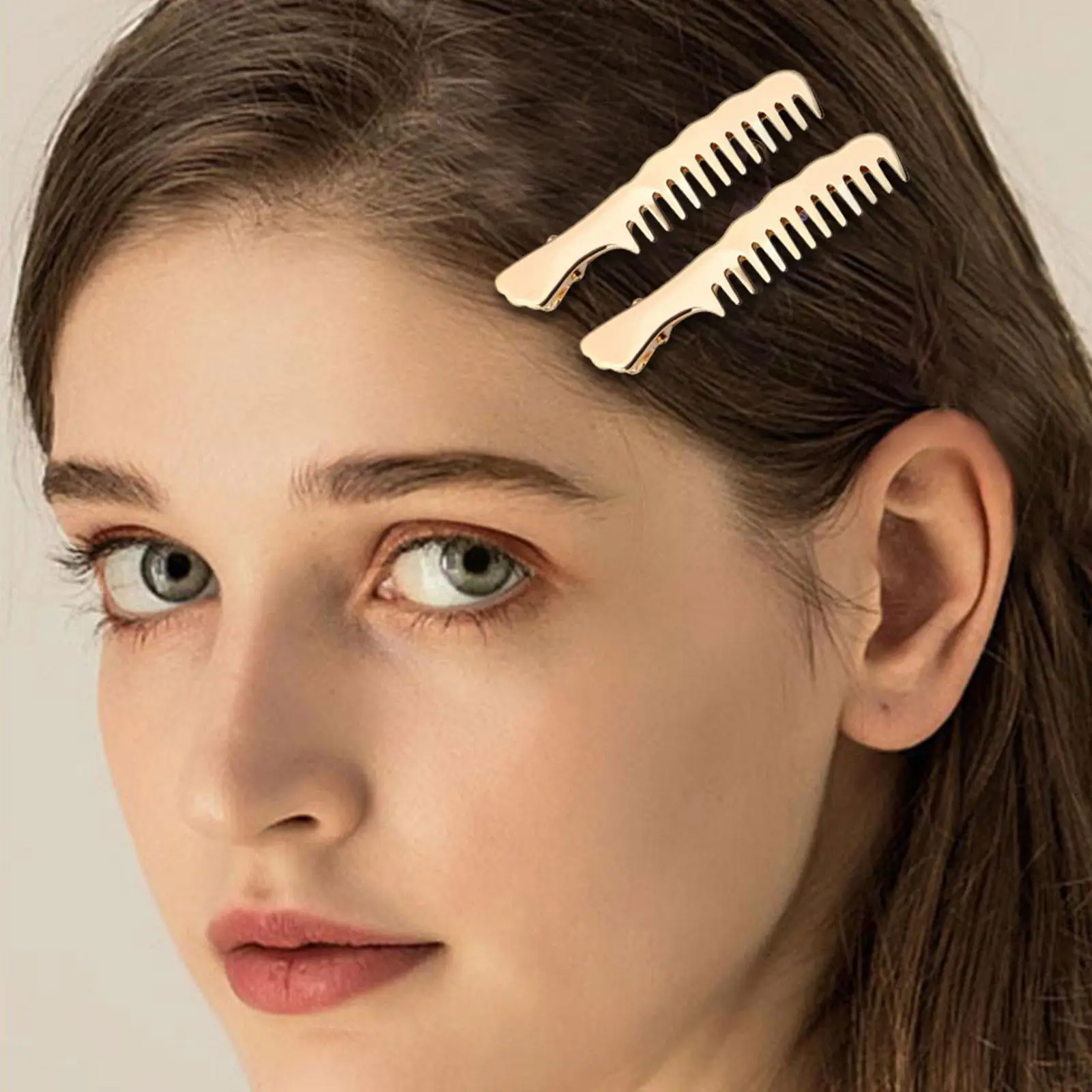 

2 шт. металлическая скользящая Расческа Шпилька для волос в Корейском стиле женский головной убор в форме когтя металлическая простая шпиль...