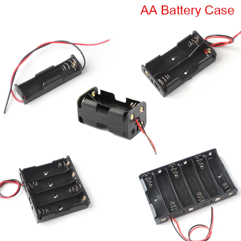 

2021 New 1 2 3 4 8 Slots AA Battery Case Box AA LR6 HR6 Battery Holder Storage Case With Lead Wire Bateria Protection Container