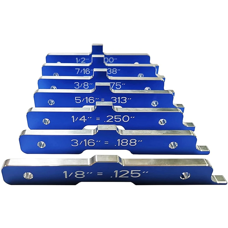 

7Pcs Gauge Block Set, Aluminum Alloy Height Gauges Set Setup Bars Precision Router Table Set Up Bars, Testing Gage Block