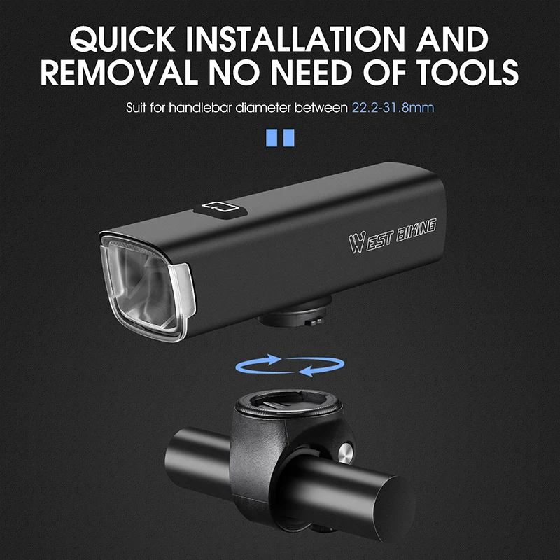 Фонарь велосипедный аккумуляторный 1000 лм USB Type C