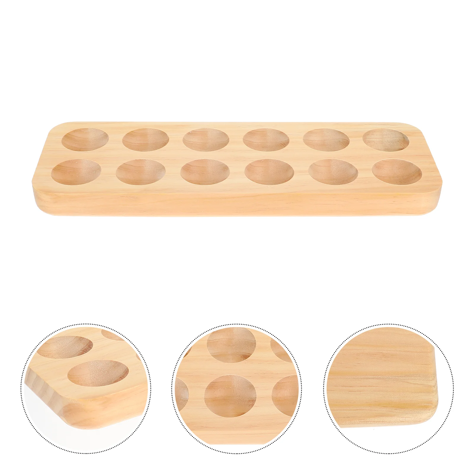 

Desktop Egg Plate Egg Holding Accessory Wooden Egg Organizer Household Egg Tray for Restaurant Kitchen