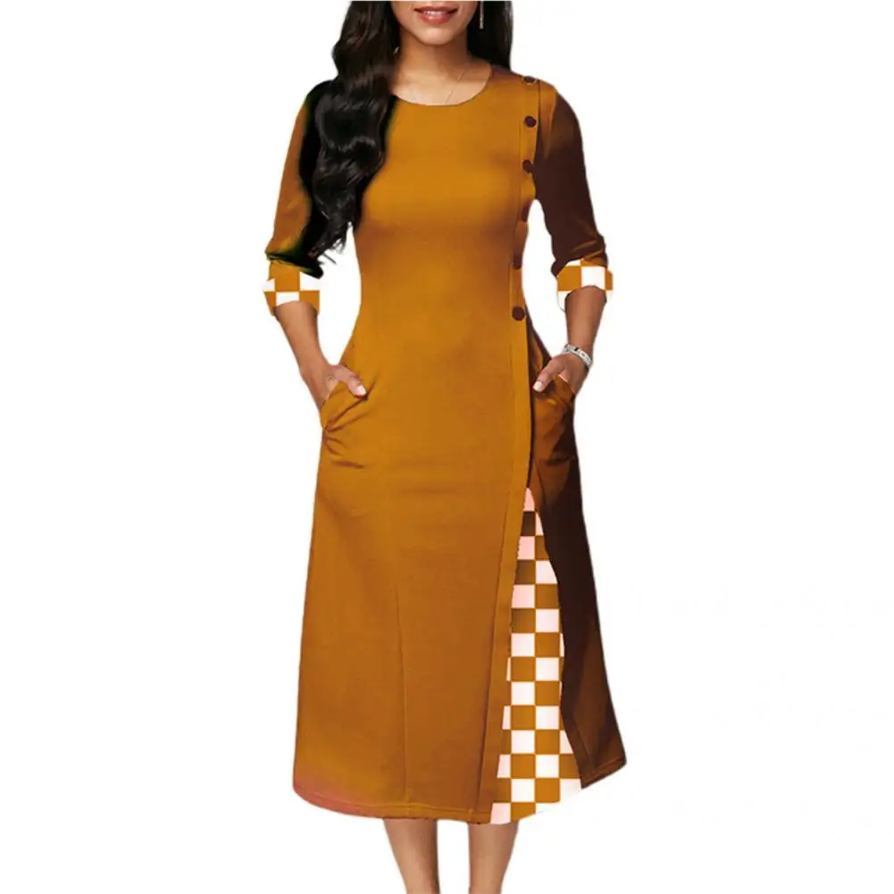 

Новинка весны 2022, женское платье с рукавом три четверти, женское платье А-силуэта, женское платье для вечевечерние