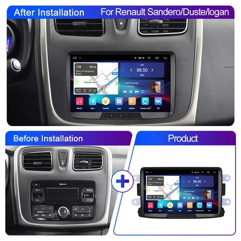 Автомагнитола LEHX 2 Din Android gps для Dacia Sandero Duster Renault Captur Lada Xray 2 Logan 2 мультимедийный плеер dvd Carplay