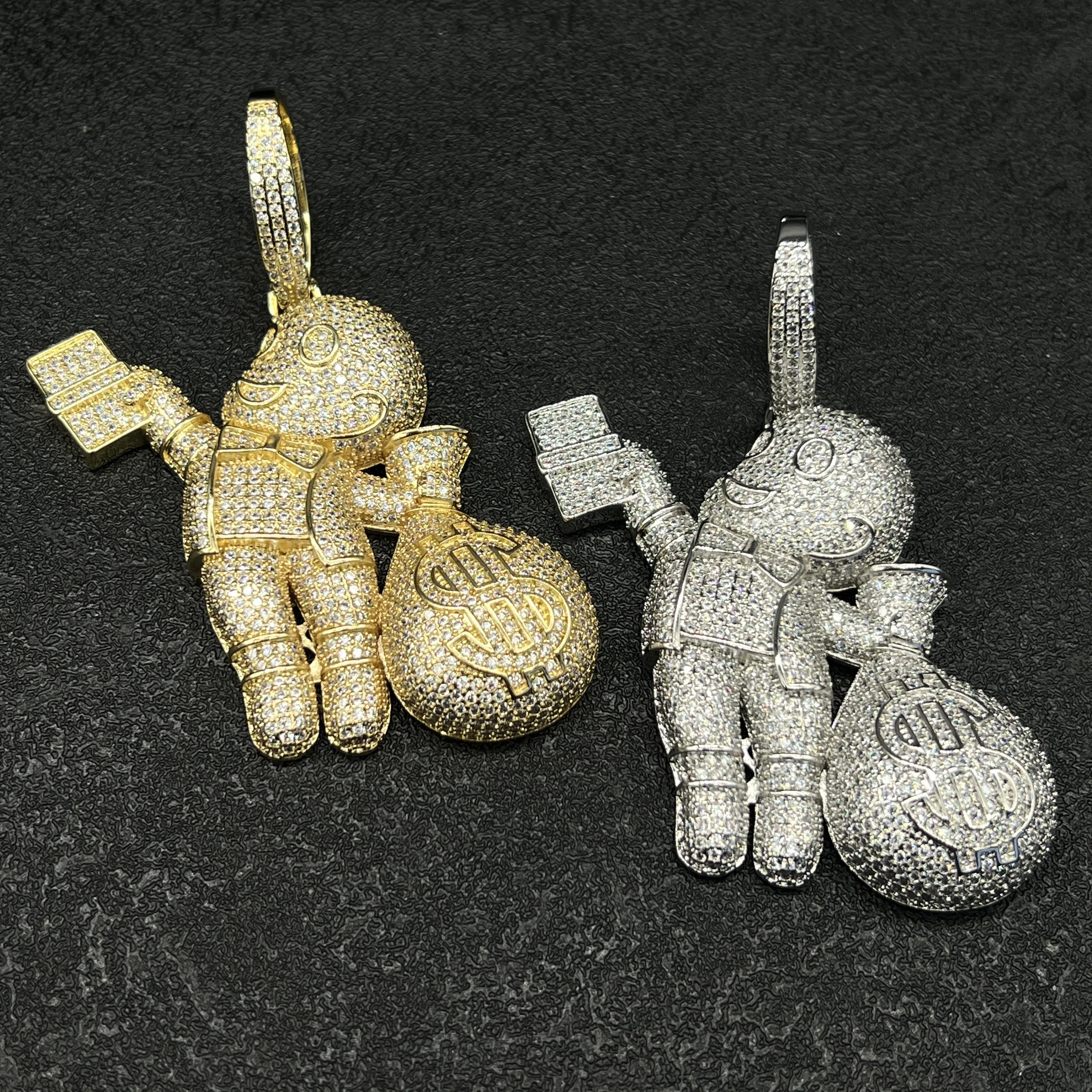 

Bling Big Purse Pendant Necklaces High Quality Hip Hop Jewelry For Men Women Fine Accessories Gifts