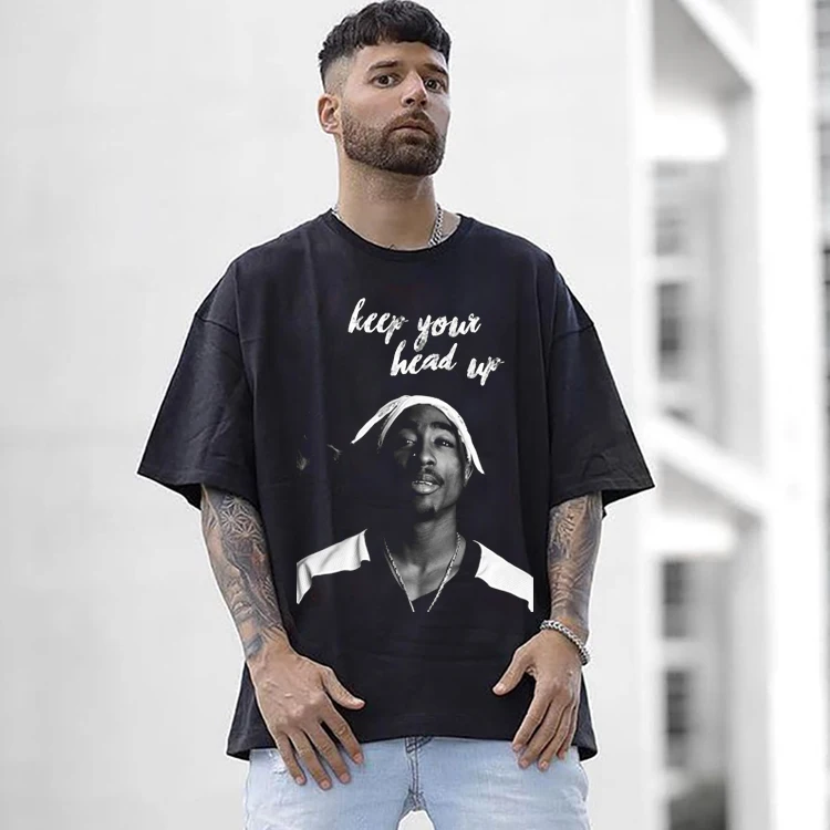 Футболка Eminem Мужская с принтом в стиле хип-хоп хлопковая рубашка большого