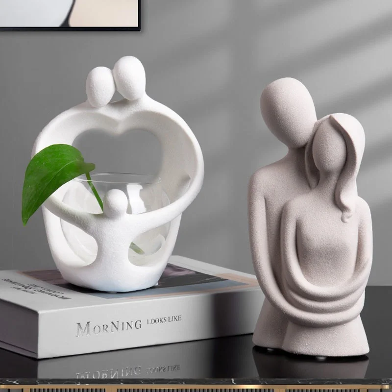 

Скандинавская абстрактная теплая Статуэтка для влюбленных, керамическая статуэтка, офисное украшение для дома, настольное украшение, ручн...