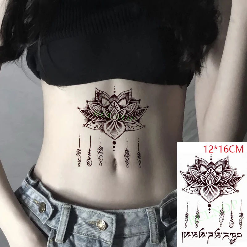 Водонепроницаемая временная наклейка для татуировок "Hanna Flower Totem Letter" Fake Tatto Flash Tatoo Hand Arm Art Tattoos for Boy Women Men on