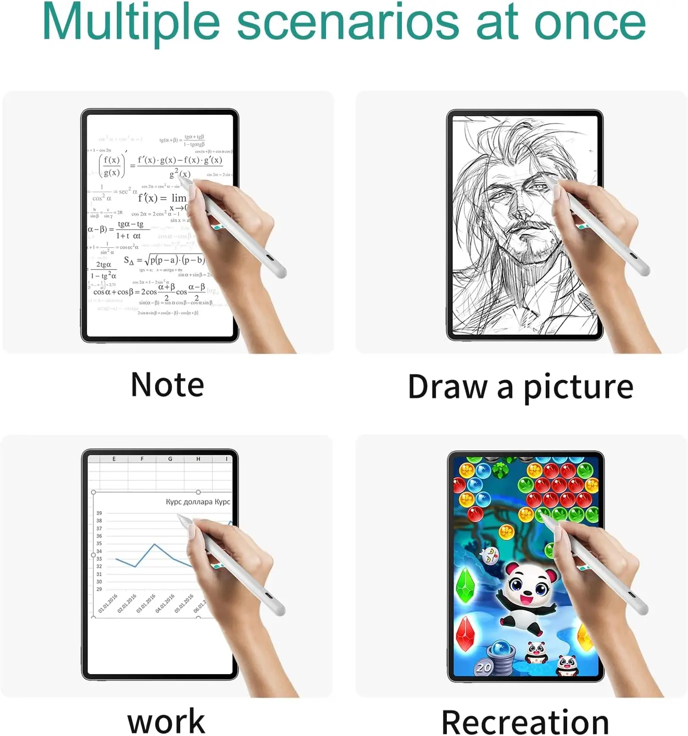 Стилус Bonola для iPad/карандаш Apple с функцией защиты рук емкостная ручка наклоном iPad
