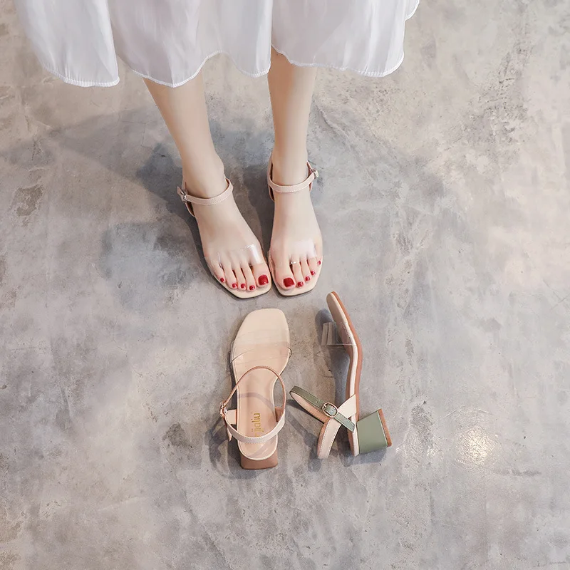 

Shoes Woman 2022 Med Slipper Hoof Heels Rubber Slides Fabric Med Shoes Woman 2022 Slipper Fabric Hoof Heels Slides Rubber Buckl