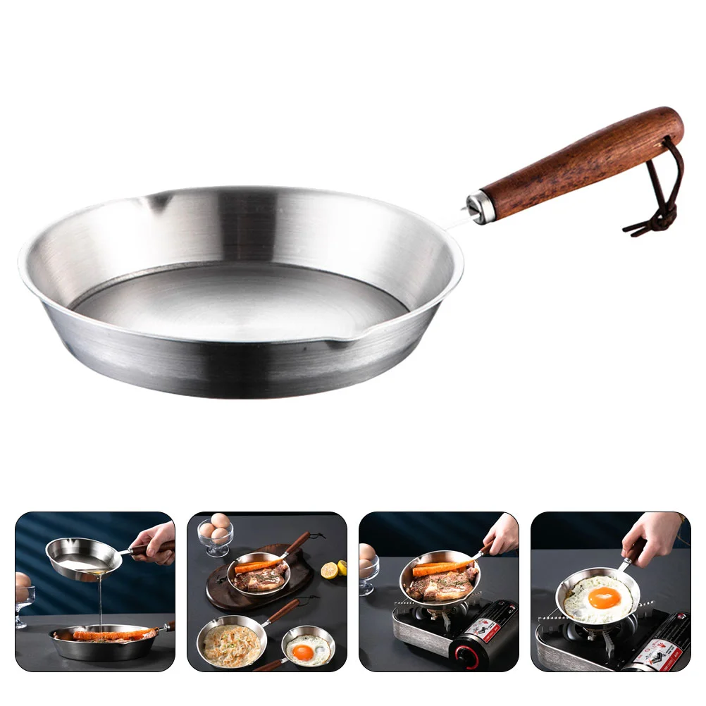 

Frying Pan Oil Heating Pot Small Mini Egg Omelets Handled Eggs Long Skillet Portable Cooker