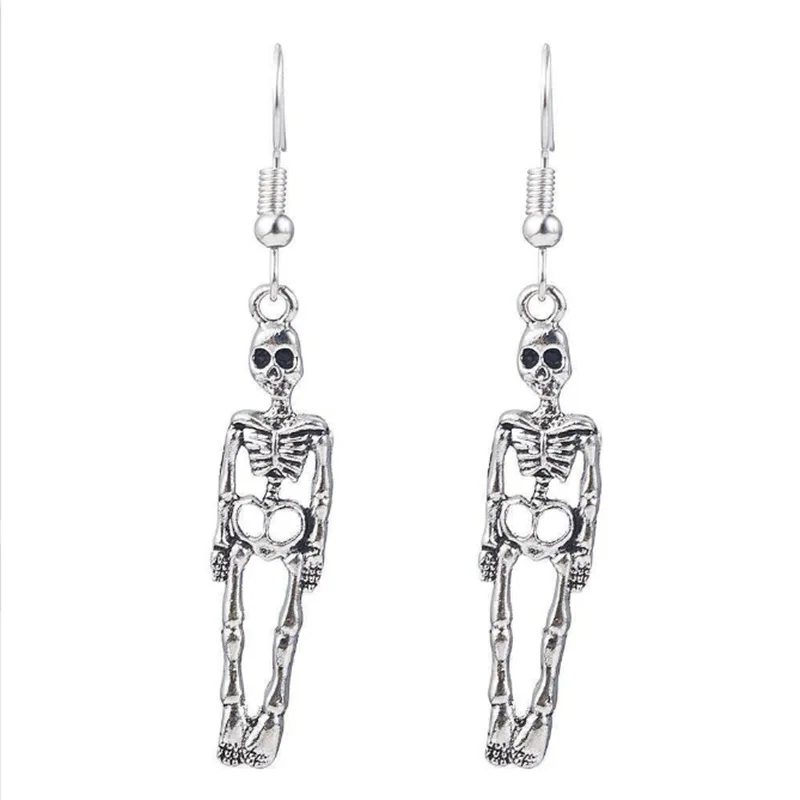 

2022 New Fashion Jewerly Halloween Skull Couple Funny Earrings Hook Earrings Punk Style Gift for Friends Party