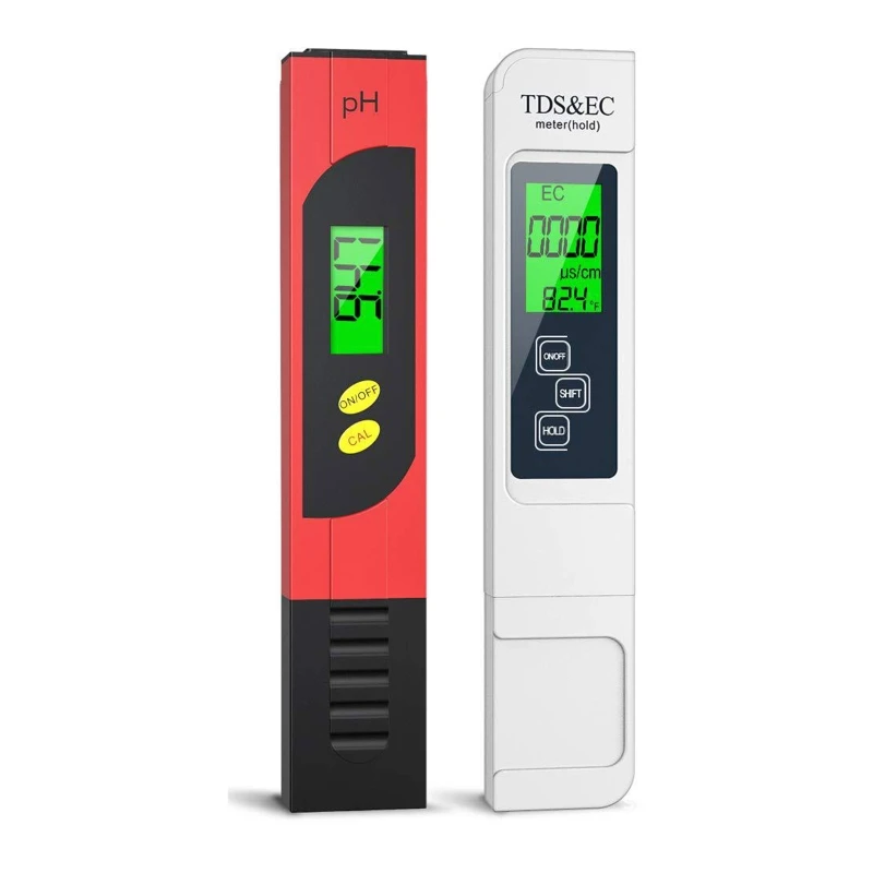 

PH Meter Digital Water Quality Tester with 6-Pack Calibration Solution Powder TDS/PH/EC & Temp Test for Laboratory Pool