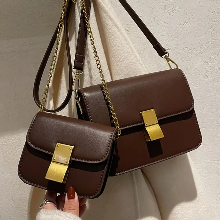 

Vintage Mini Flap Crossbody bag 2022 Spring New PU Leather Women's Designer Handbag Luxury brand Shoulder Messenger Bag Purses