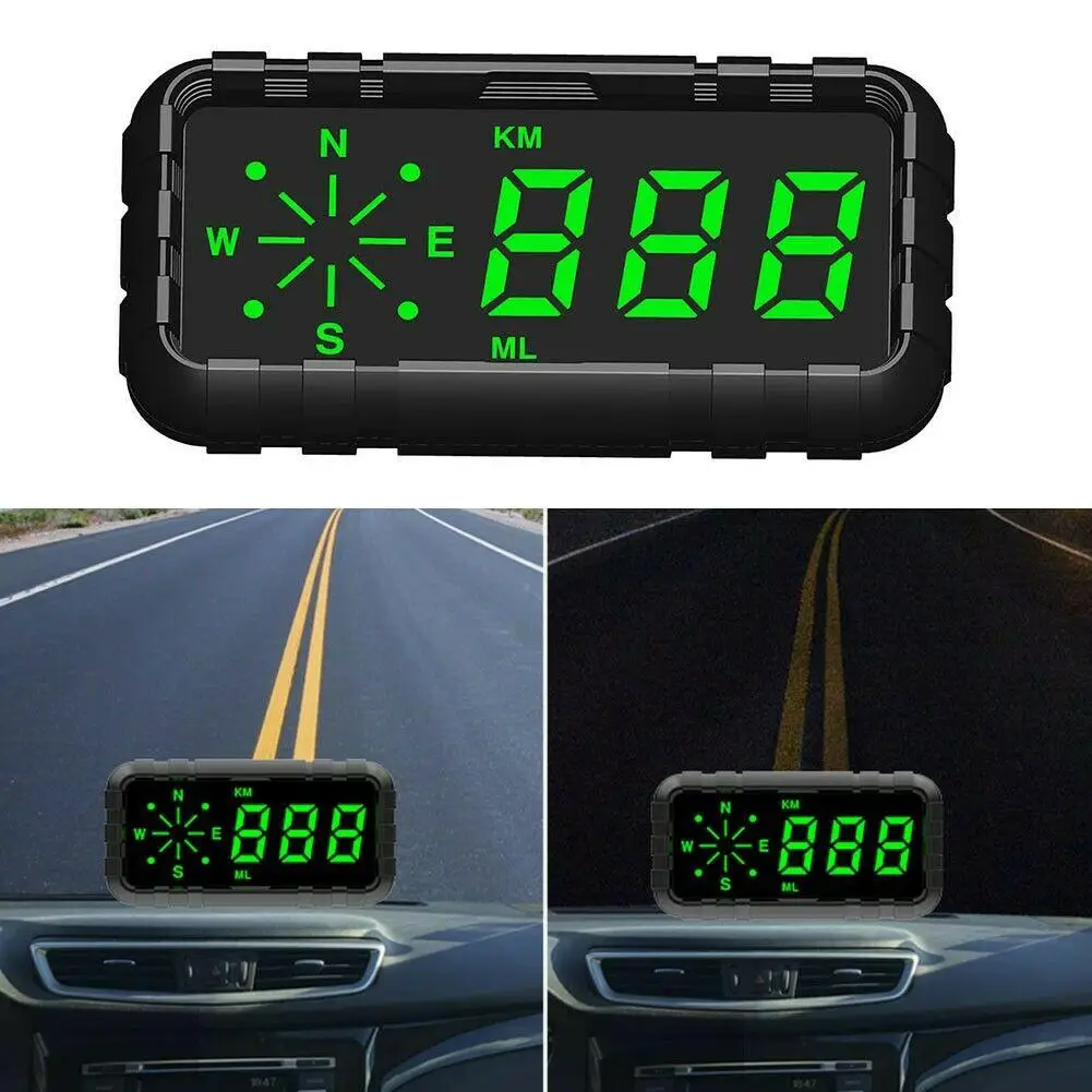 

1 Pcs Hud Speed Odometer Mileage Car Head Up Display Compass Gps Speedometer Overspeed Digital Speed Alarm Car electronic