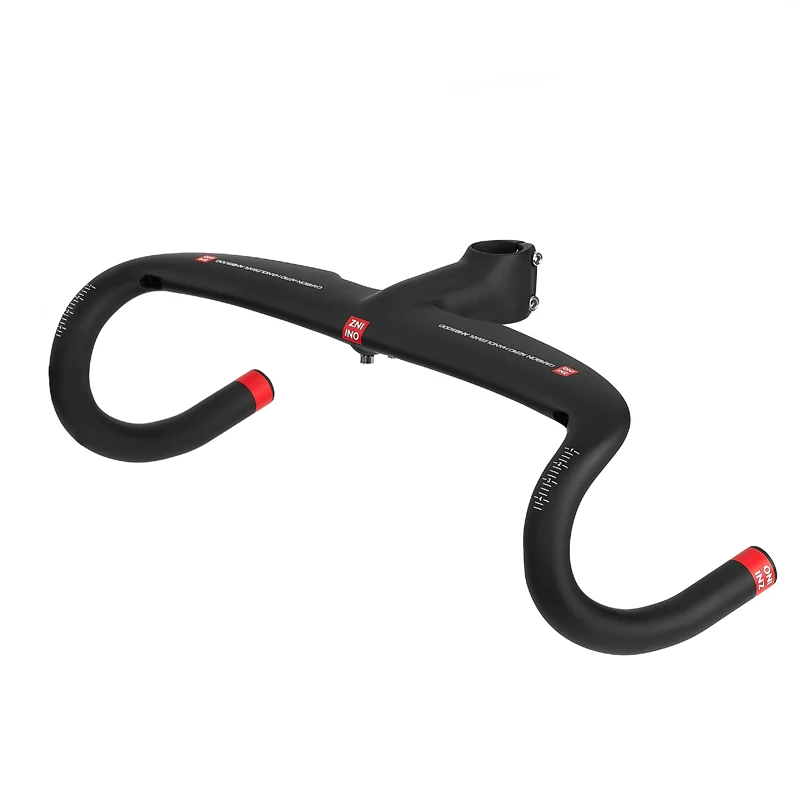 2022 New ZNIINO black Full Carbon Fiber Integrated Road Bicycle Handlebar Bike Handle Bent bars with stem 400/420/440mm