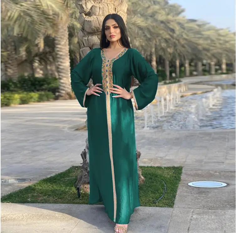 

Embroidery Indonesian Long Dress Dubai Fashion Clothing Oversized Robe