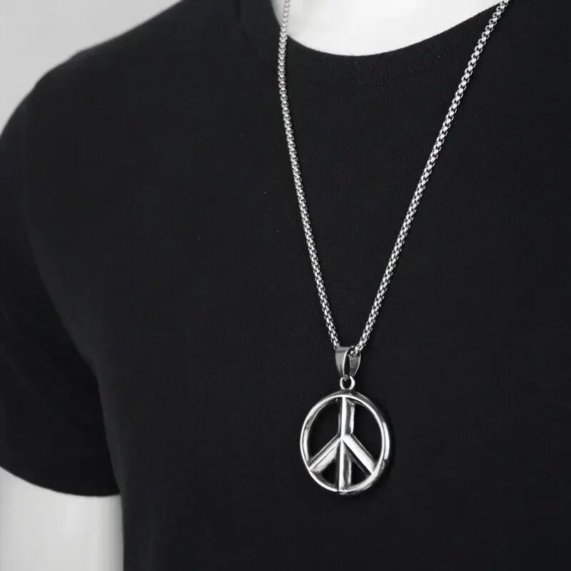 Мужской знак мира CHUANGCHENG мужское ожерелье из нержавеющей стали символ подвеска