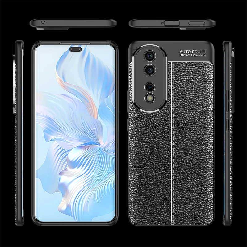 For Huawei Honor 80 Pro Case Cover For Honor 80 Pro Capa New Original Shockproof Back Soft TPU Leather Fundas Honor 80 Pro Cover