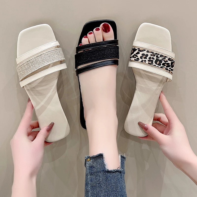 High-quality Flat Slippers Women Summer Shoes Women Fashion Riband Flip Flops Open Toe Slipper Black Casual Ladies Shoes