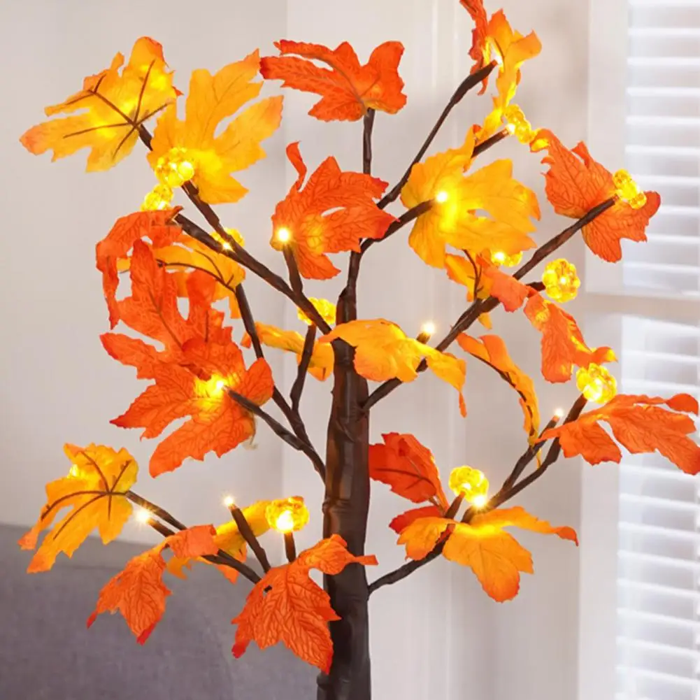 

Usb Powered Fall Tree Light Festive Fall Maple Tree Lamp 24led Battery Operated Usb Adjustable Light Up Pumpkin for Thanksgiving