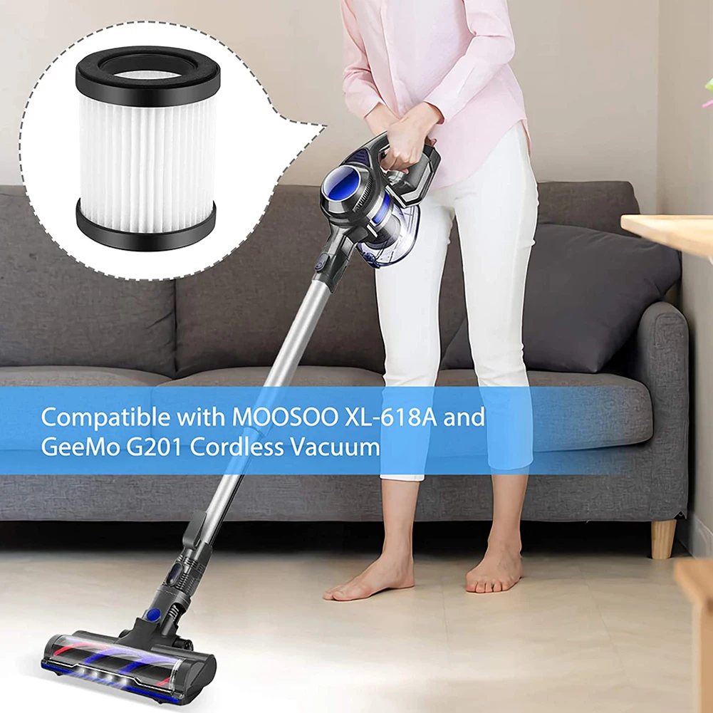 

2 Pcs Filters For MOOSOO XL-618A Cordless Vacuum Cleaner Household Vacuum Cleaner Filter Replace Attachment