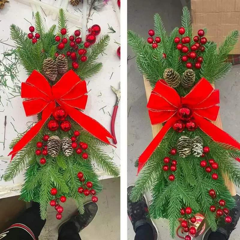 

Рождественские украшения, праздничная гирлянда, подвески светодиодный полосой, Рождественский венок для лестницы, праздничные украшения д...