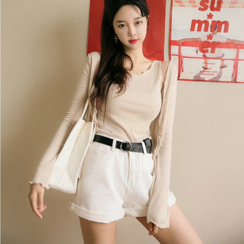 New Curled Women's High Waist Shorts Student Casual Jeans Female fashion Short Summer Korean Women's Clother Ropa Mujer 2023