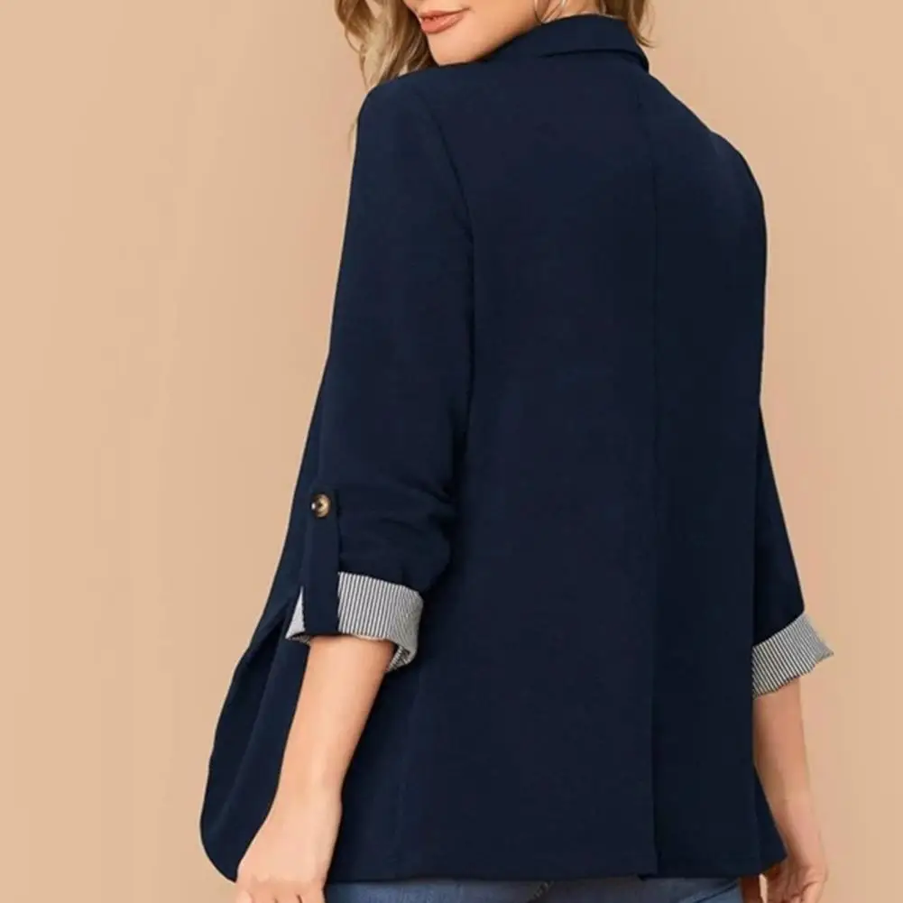 

Chic Jacket Blazer Regular Length Washable Women Blazer Women Single Button Casual Jacket Blazer